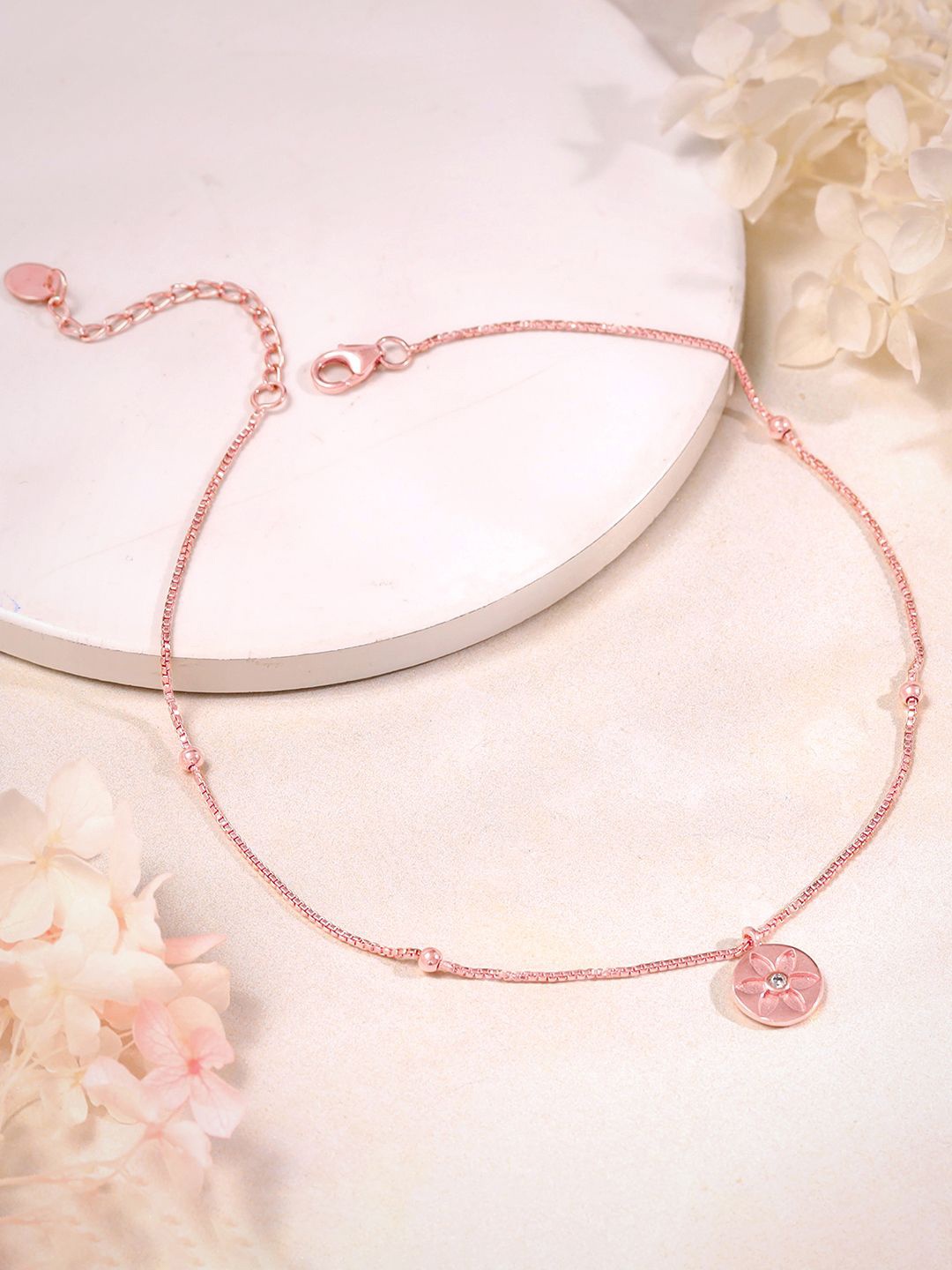

GIVA Rose Gold-Plated Anklet