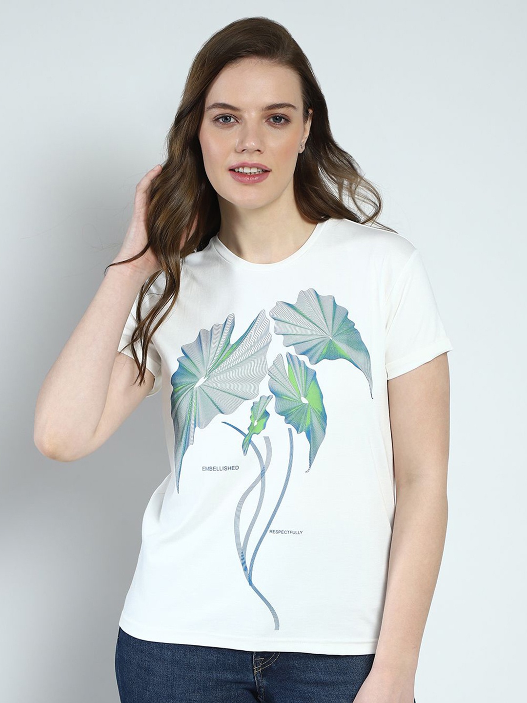 

Monte Carlo Tropical Print Top, White