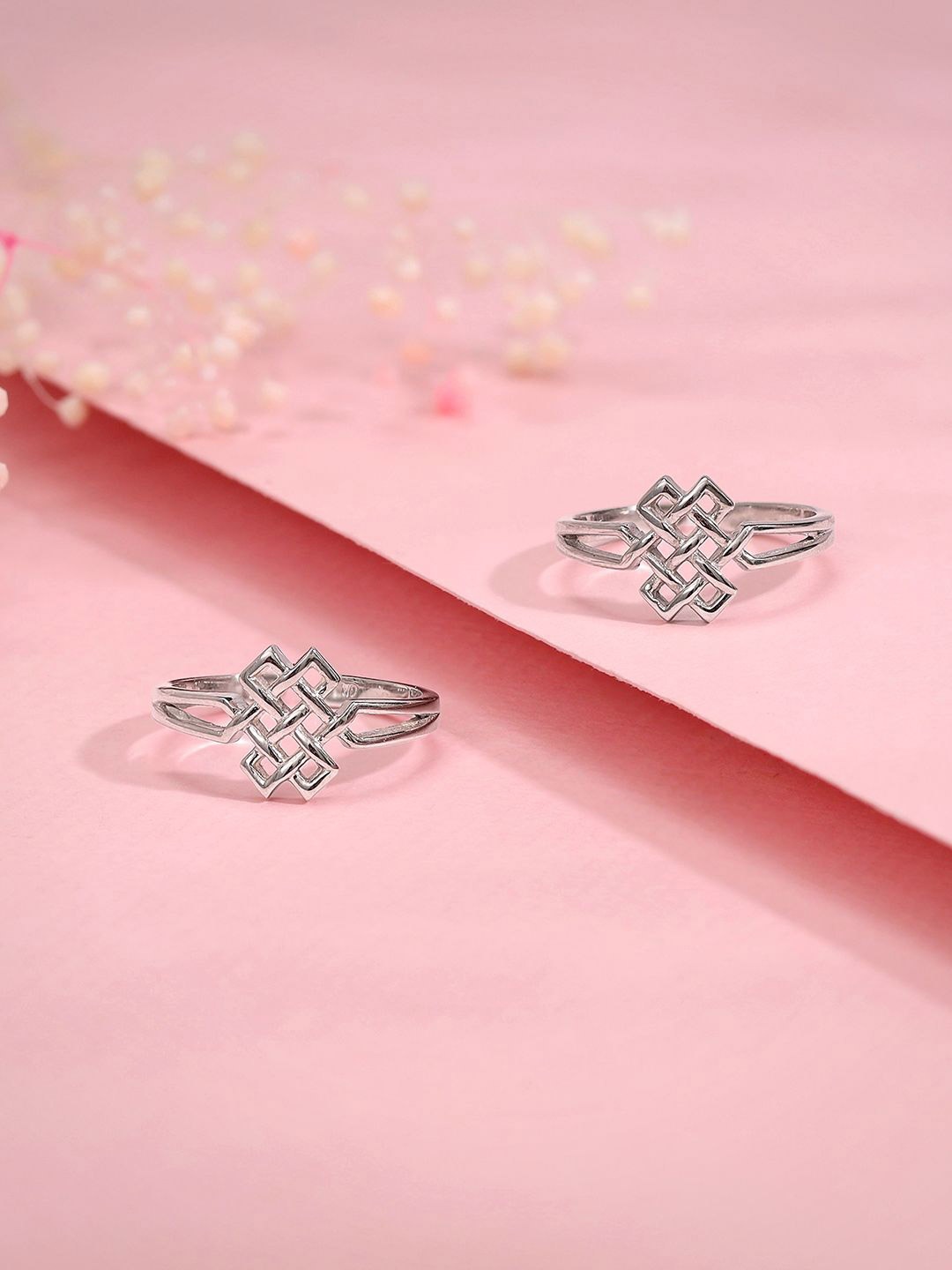 

GIVA Rhodium-Plated Toe Rings, Silver