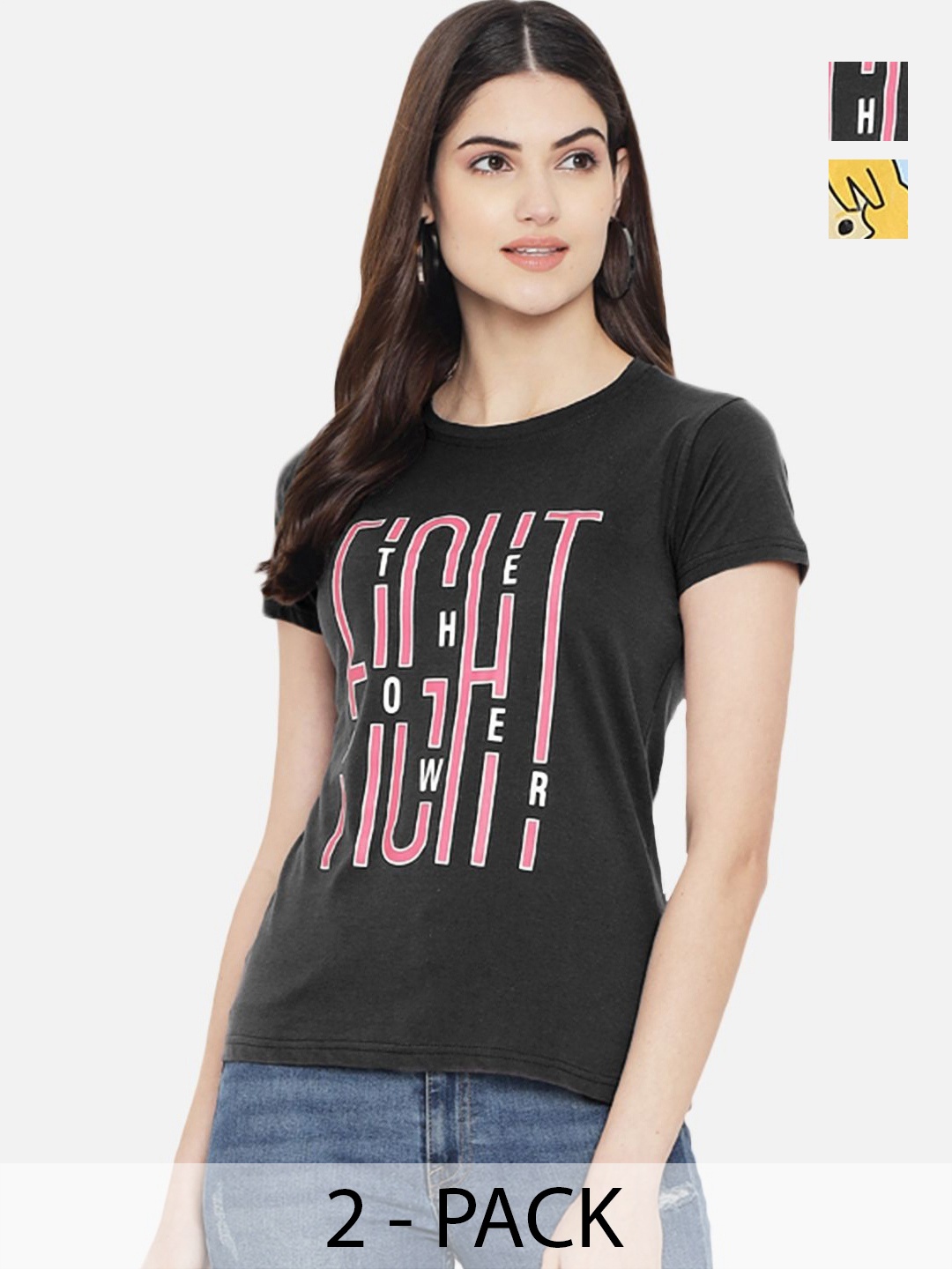 

Dreambe Women Typography Printed T-shirt, Multi