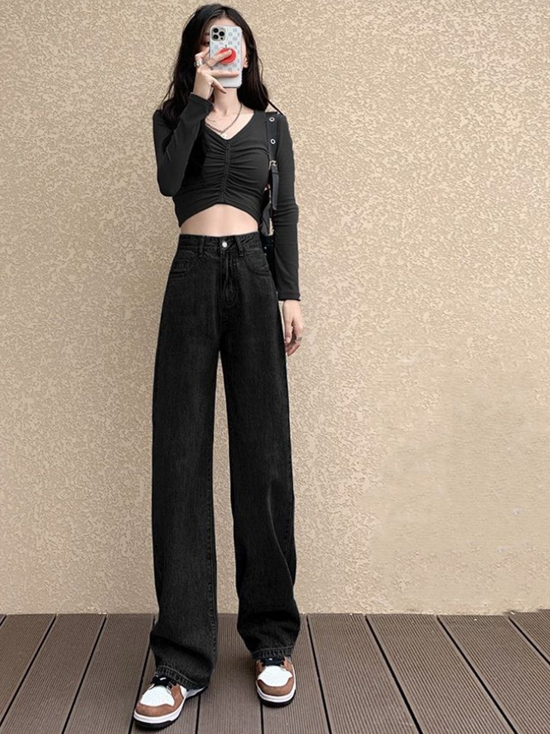 

StyleCast Women Straight Fit High-Rise Jeans, Black