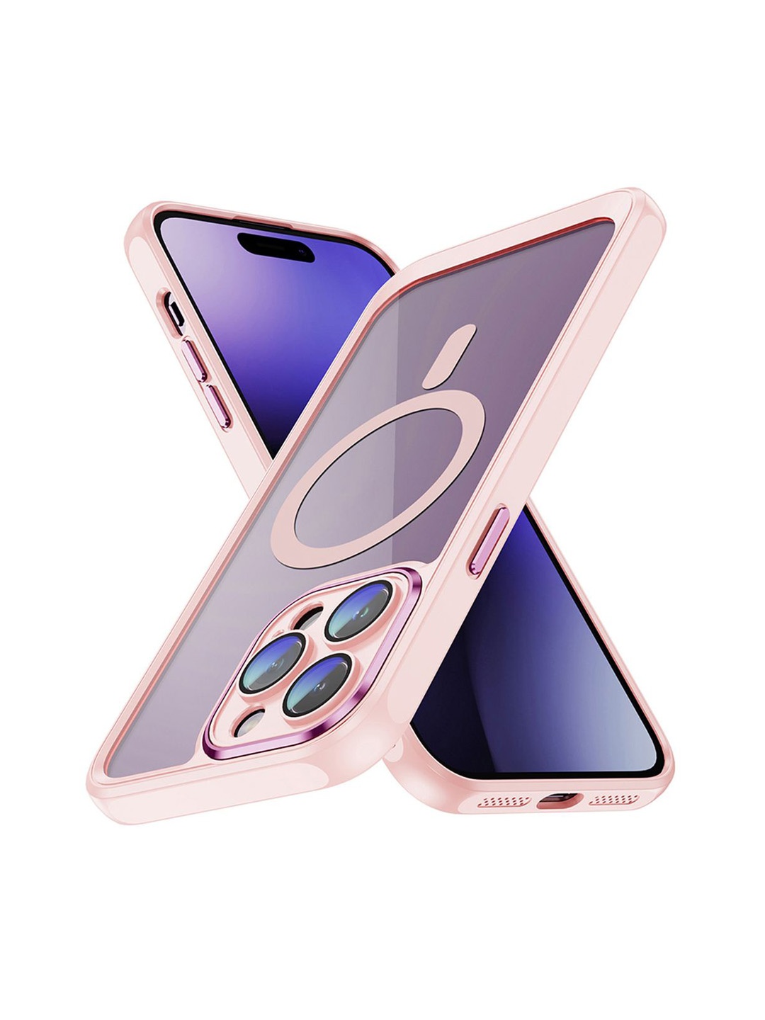 

QRIOH Solid Printed iPhone 15 Pro Back Case Mobile Accessories, Peach