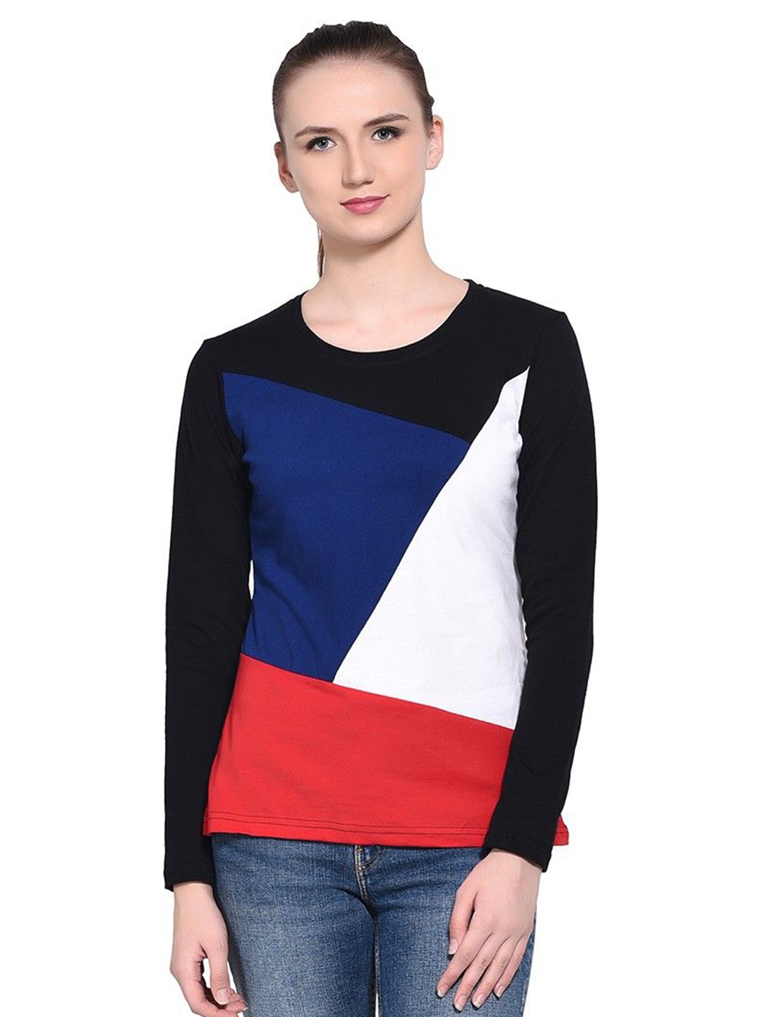

BEYOU FASHION Women Colourblocked Pockets Slim Fit T-shirt, Multi