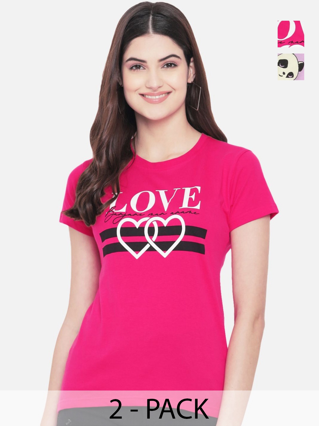 

Dreambe Women Typography Printed T-shirt, Multi