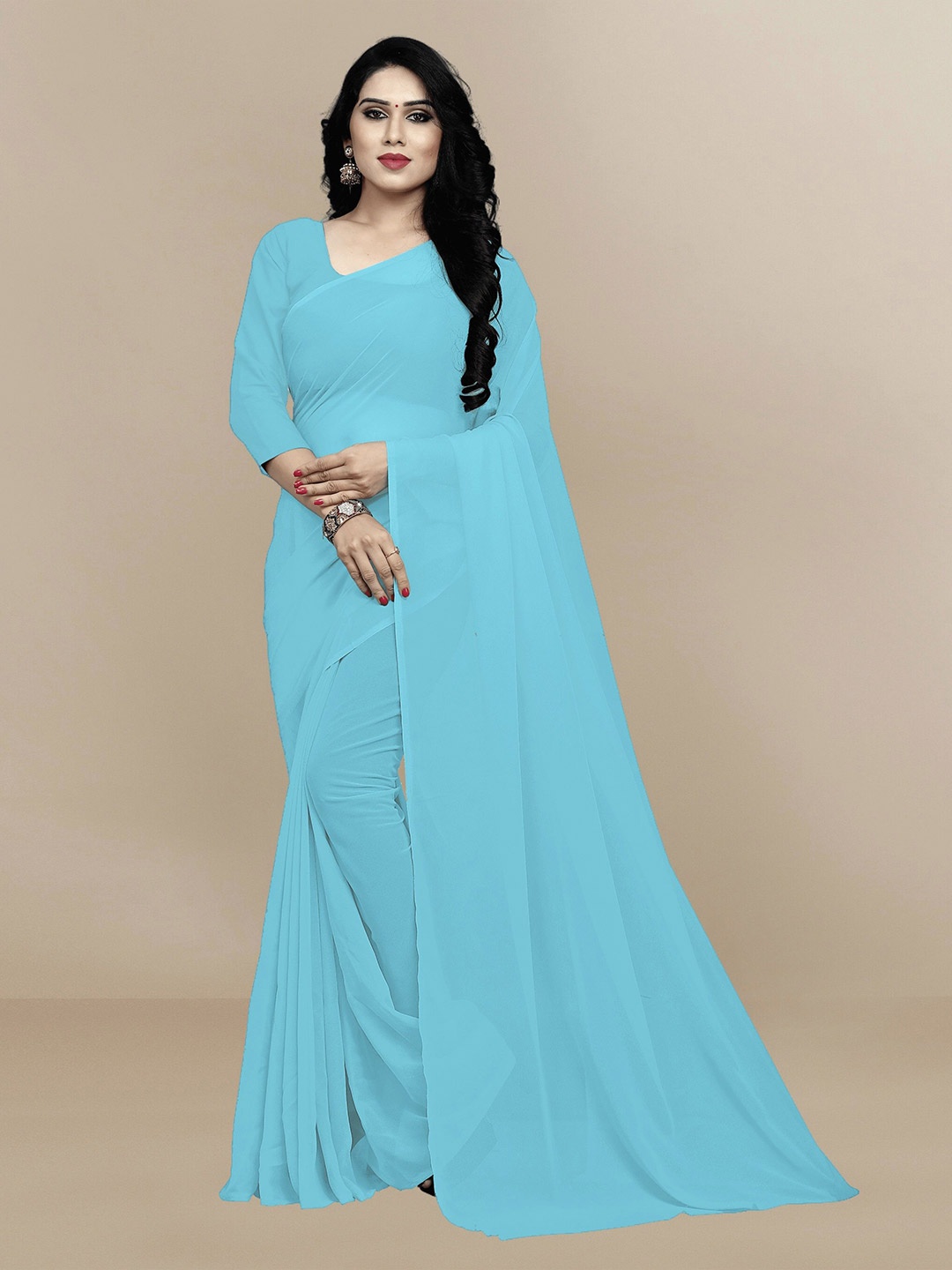 

Moda Rapido Pure Georgette Saree, Blue