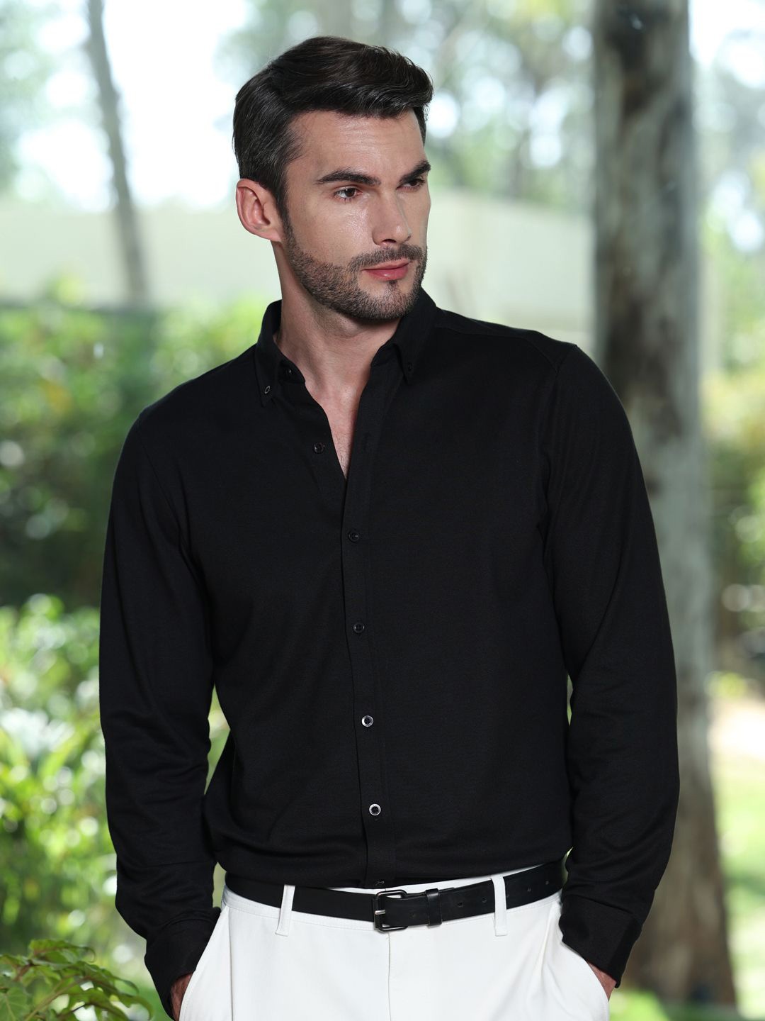 

EAZY Men Opaque Casual Shirt, Black
