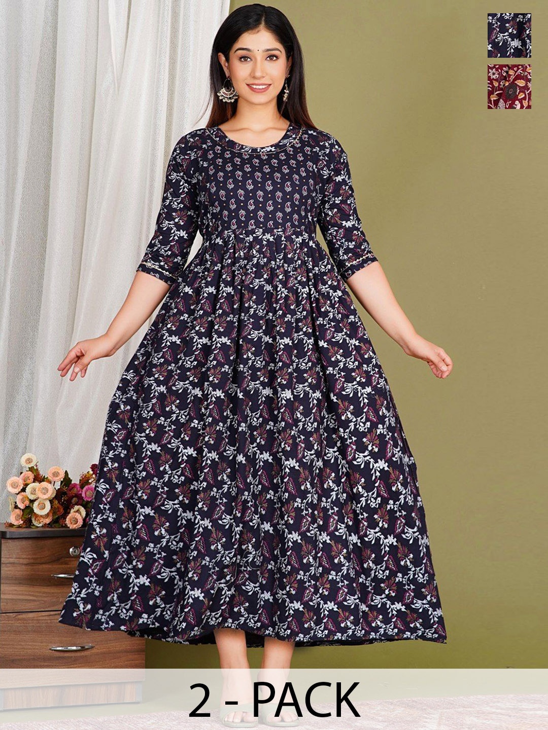 

Moda Rapido Women Floral Printed Anarkali Kurta, Multi