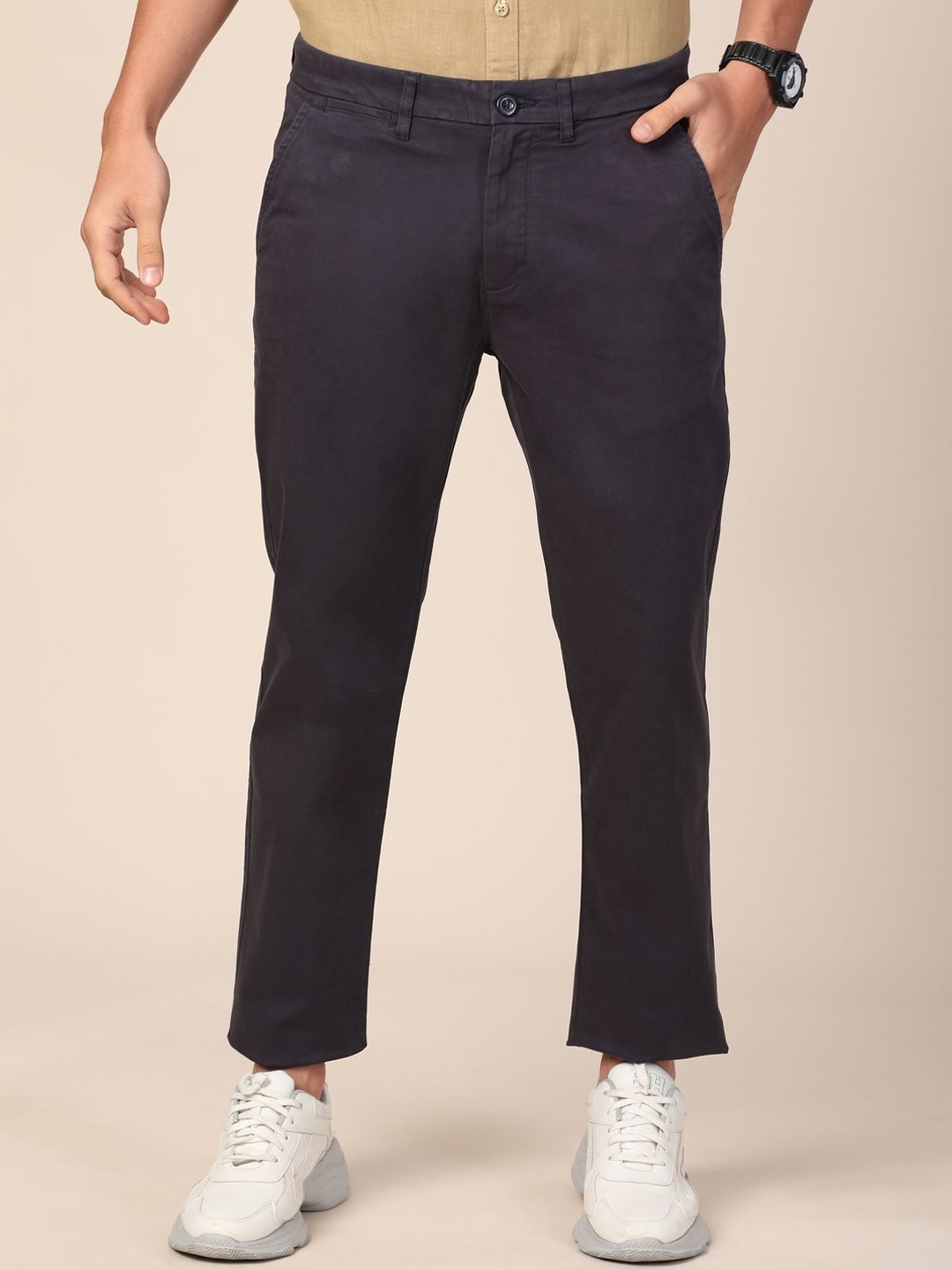 

MERCHANT MARINE Men Tailored Slim Fit Trousers, Navy blue