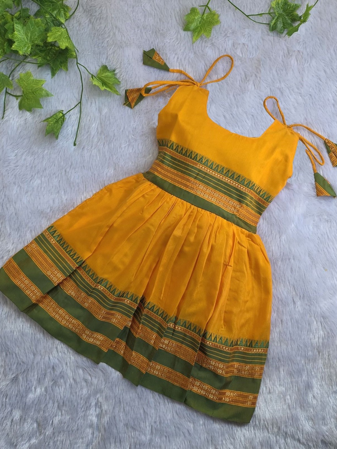 

BAESD Infants Girls Woven A-Line Ethnic Dress, Yellow