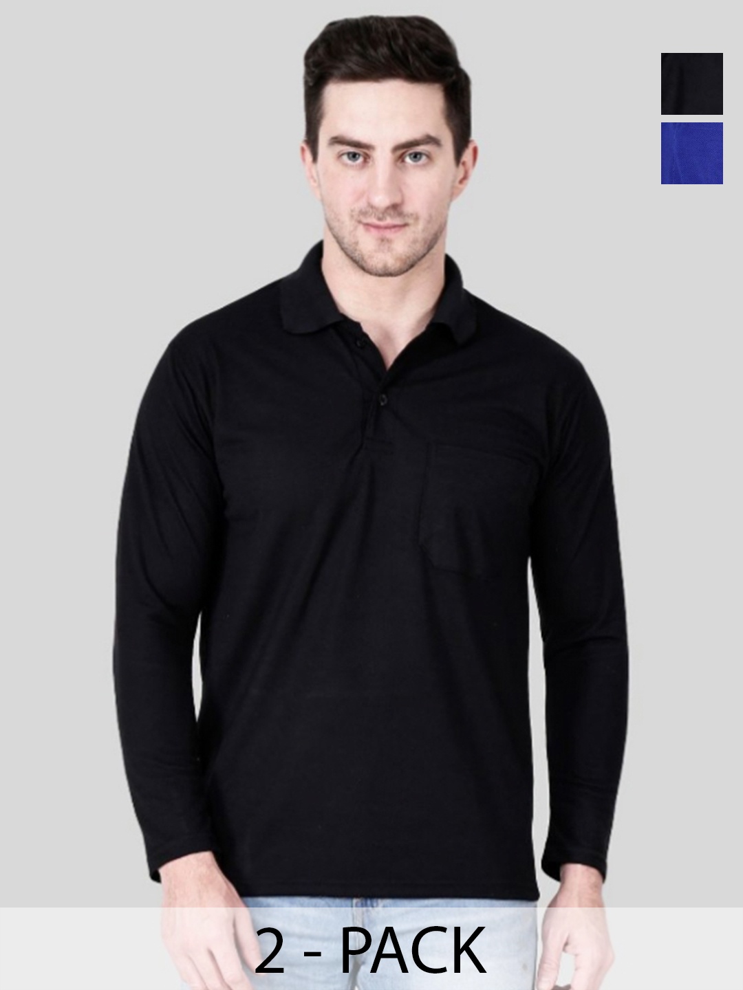 

SAIKSA FASHION Men 2 Polo Collar Pockets T-shirt, Multi