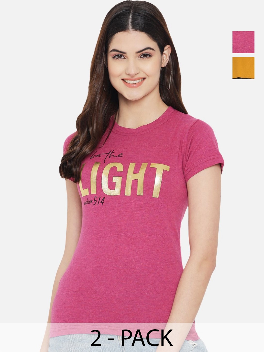 

Dreambe Women Typography Printed T-shirt, Multi