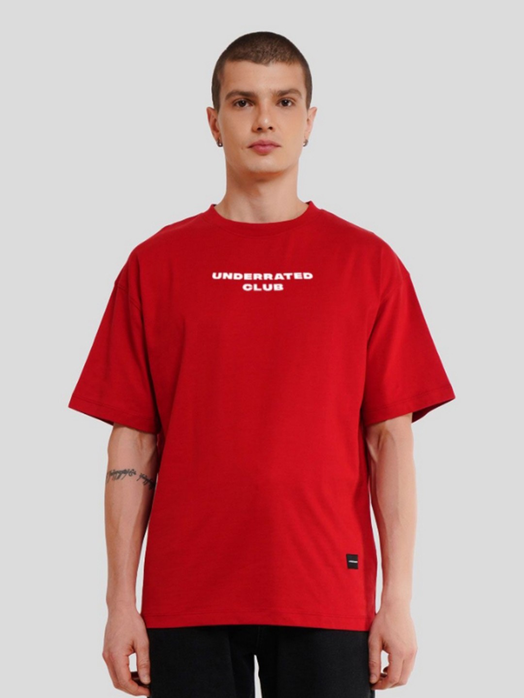 

Underrated Club Men Typography Bio Finish T-shirt, Red
