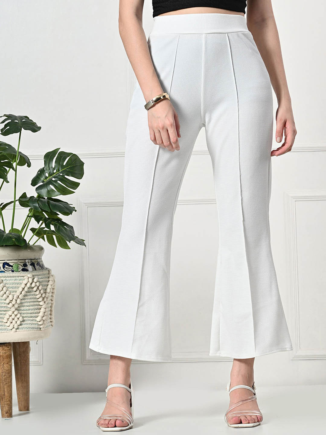 

Brainbees Women Relaxed High-Rise Trousers, White