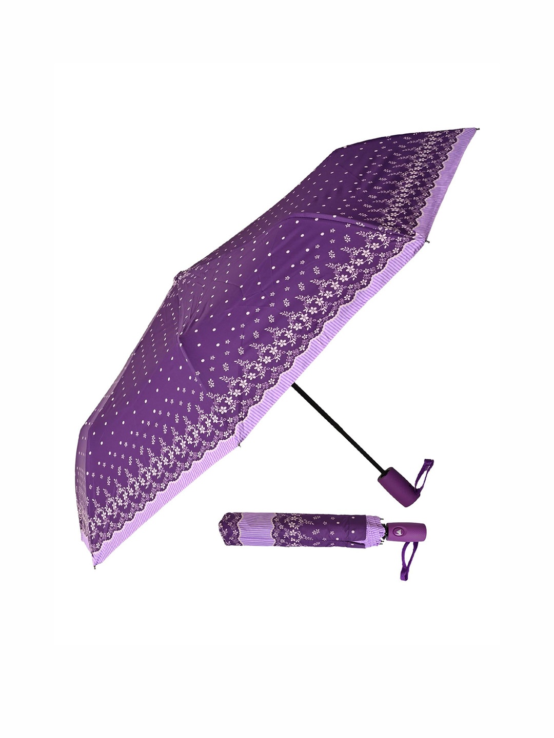 

LOOM LEGACY Semi-Automatic 3 Fold Self Design Umbrellas, Purple