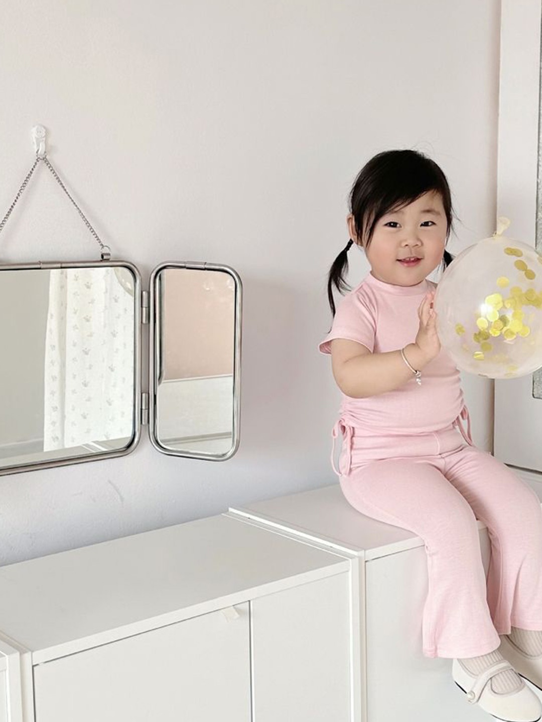 

LULU & SKY Girls Top with Trousers, Pink
