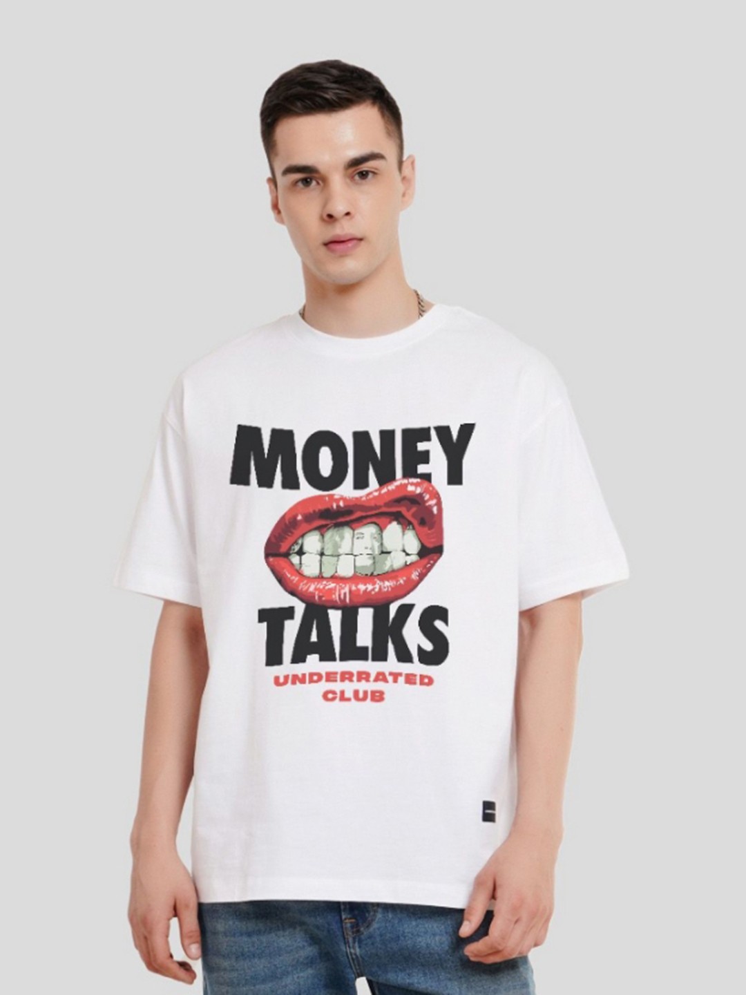 

Underrated Club Men Typography Printed Bio Finish Applique T-shirt, White
