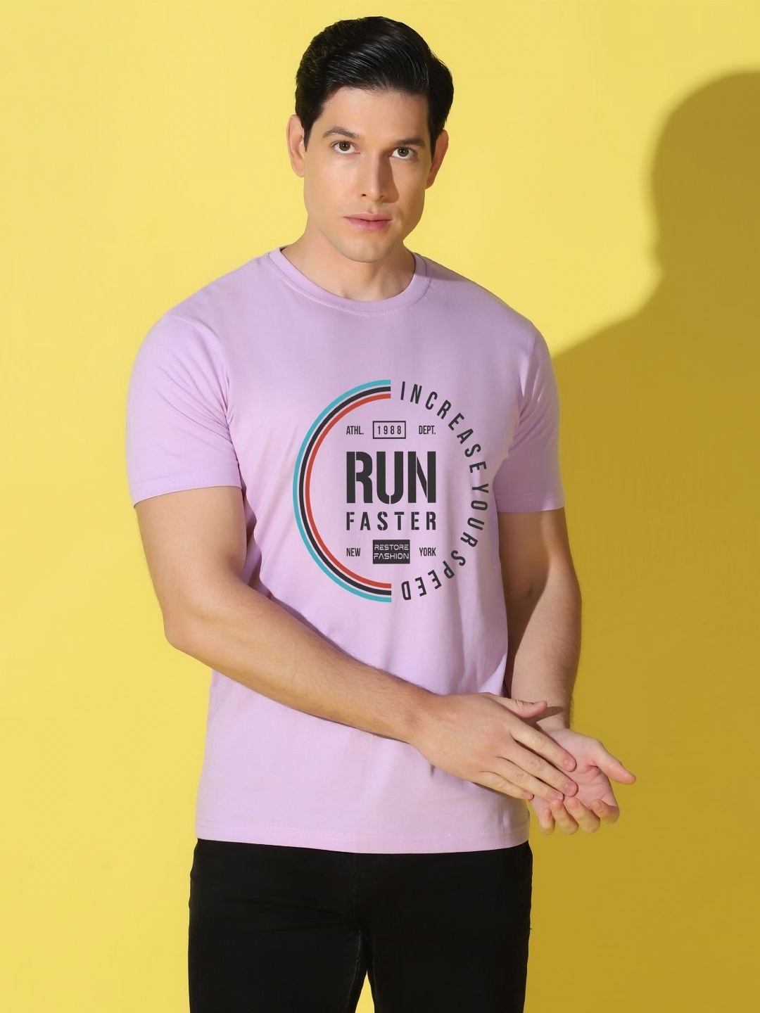 

WOOSTRO Men Typography Printed Slim Fit T-shirt, Teal