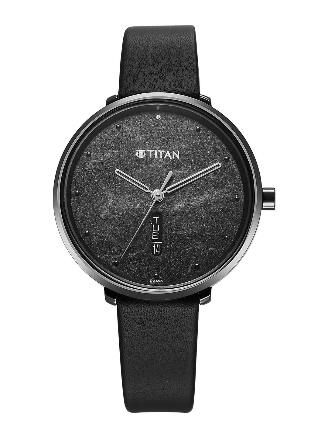 

Titan Women Brass Printed Dial & Leather Straps Analogue Watch 2763QL01, Black