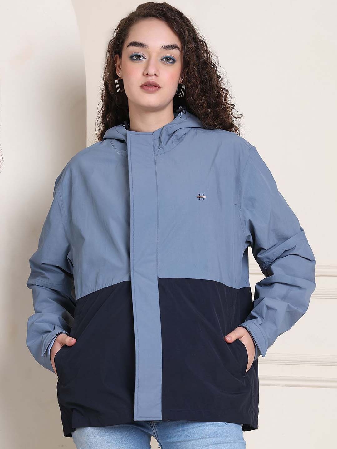 

HOUSE OF VEDAS Waterproof Hooded Rain Jacket, Blue