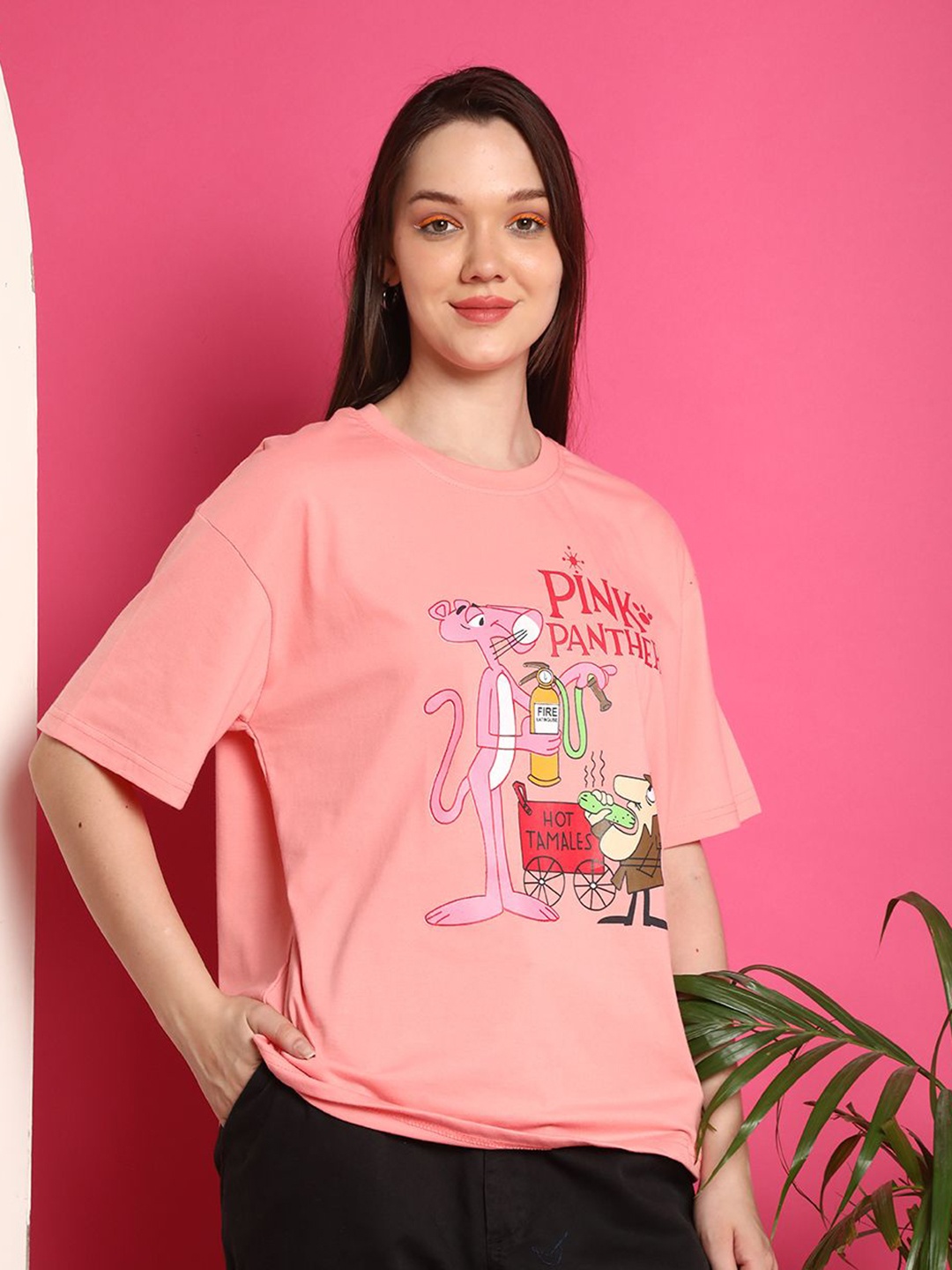 

GLOBAL NOMAD Women Printed T-shirt, Pink