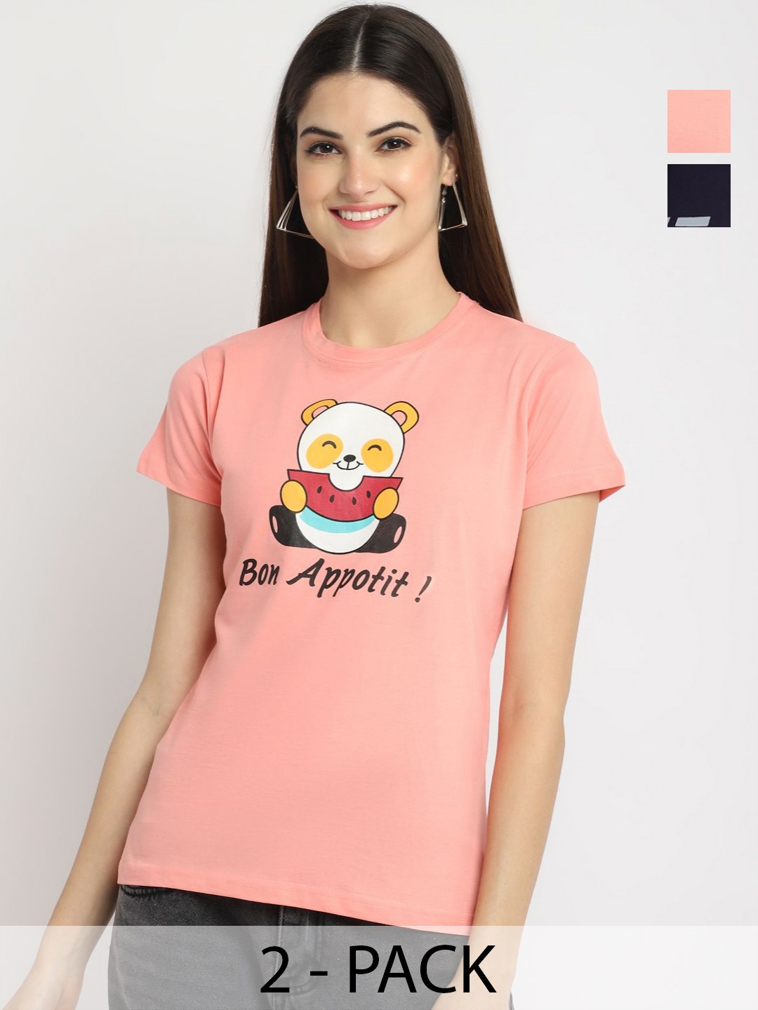 

Dreambe Women Typography Printed T-shirt, Multi