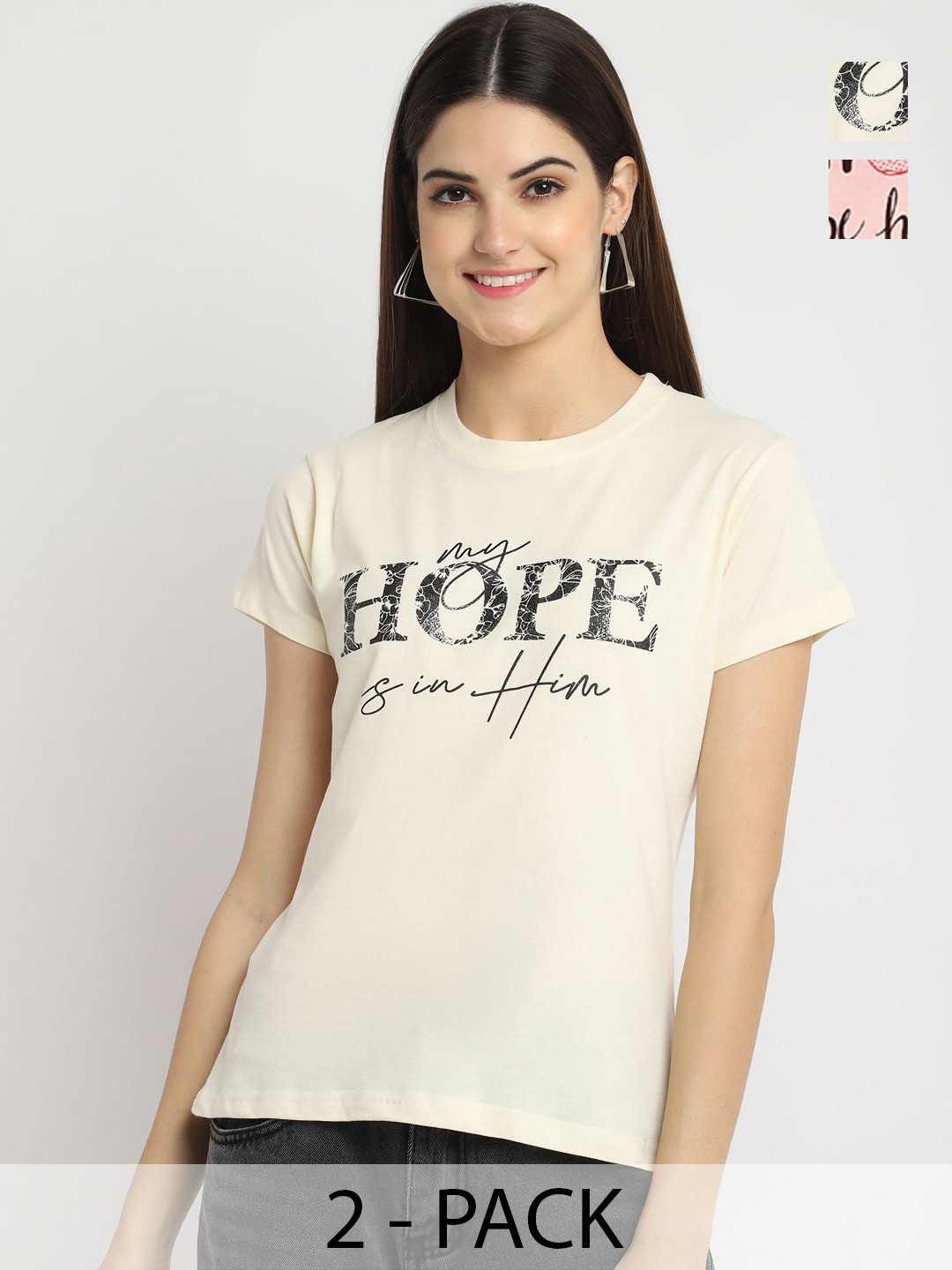 

Dreambe Women Typography Printed T-shirt, Multi