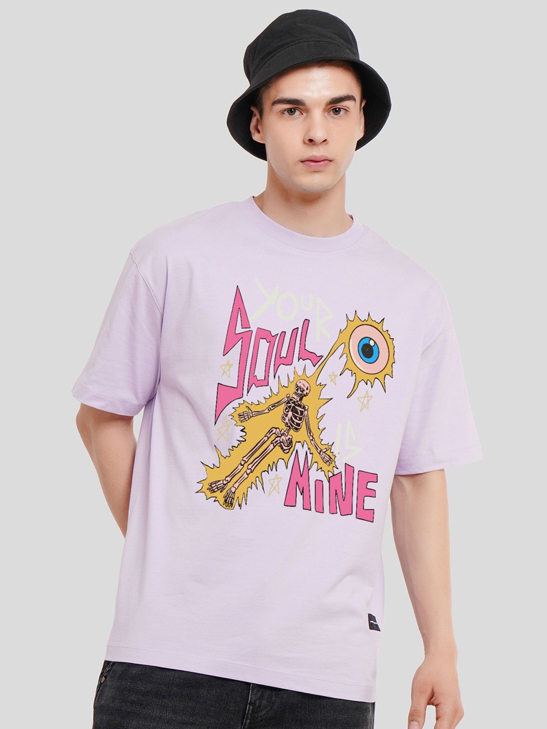 

Underrated Club Men Printed Bio Finish Applique T-shirt, Lavender