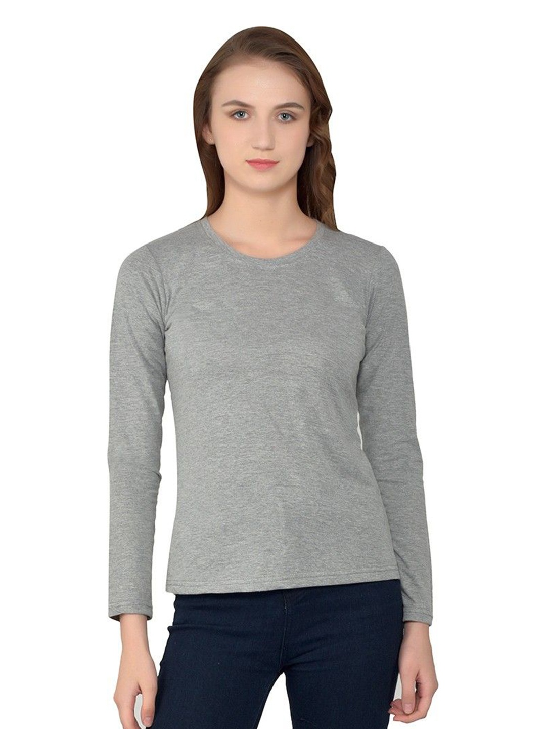 

BEYOU FASHION Women Applique Slim Fit T-shirt, Grey