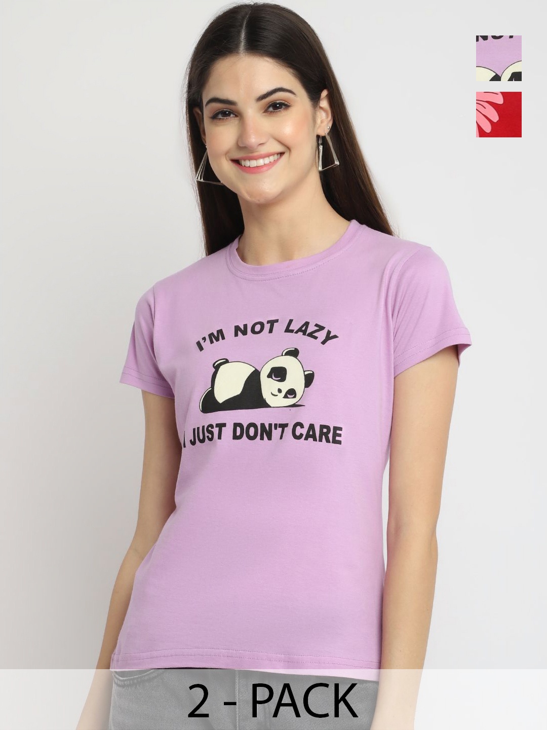 

Dreambe Women Typography Printed T-shirt, Multi