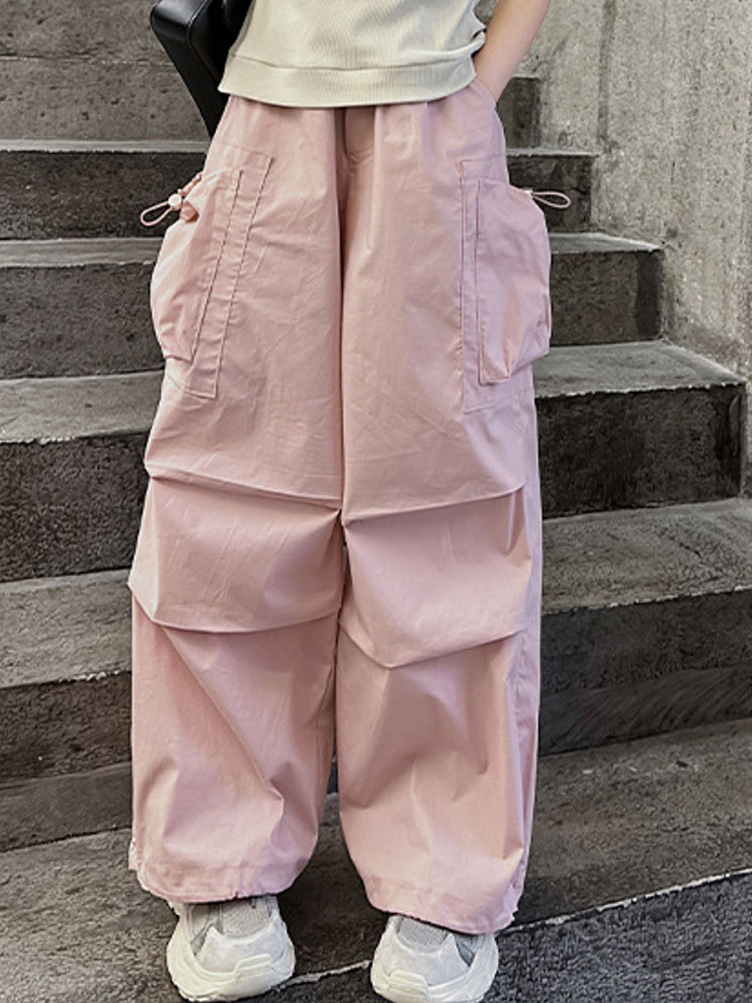 

LULU & SKY Girls Wide Leg High-Rise Highly Distressed Jeans, Pink