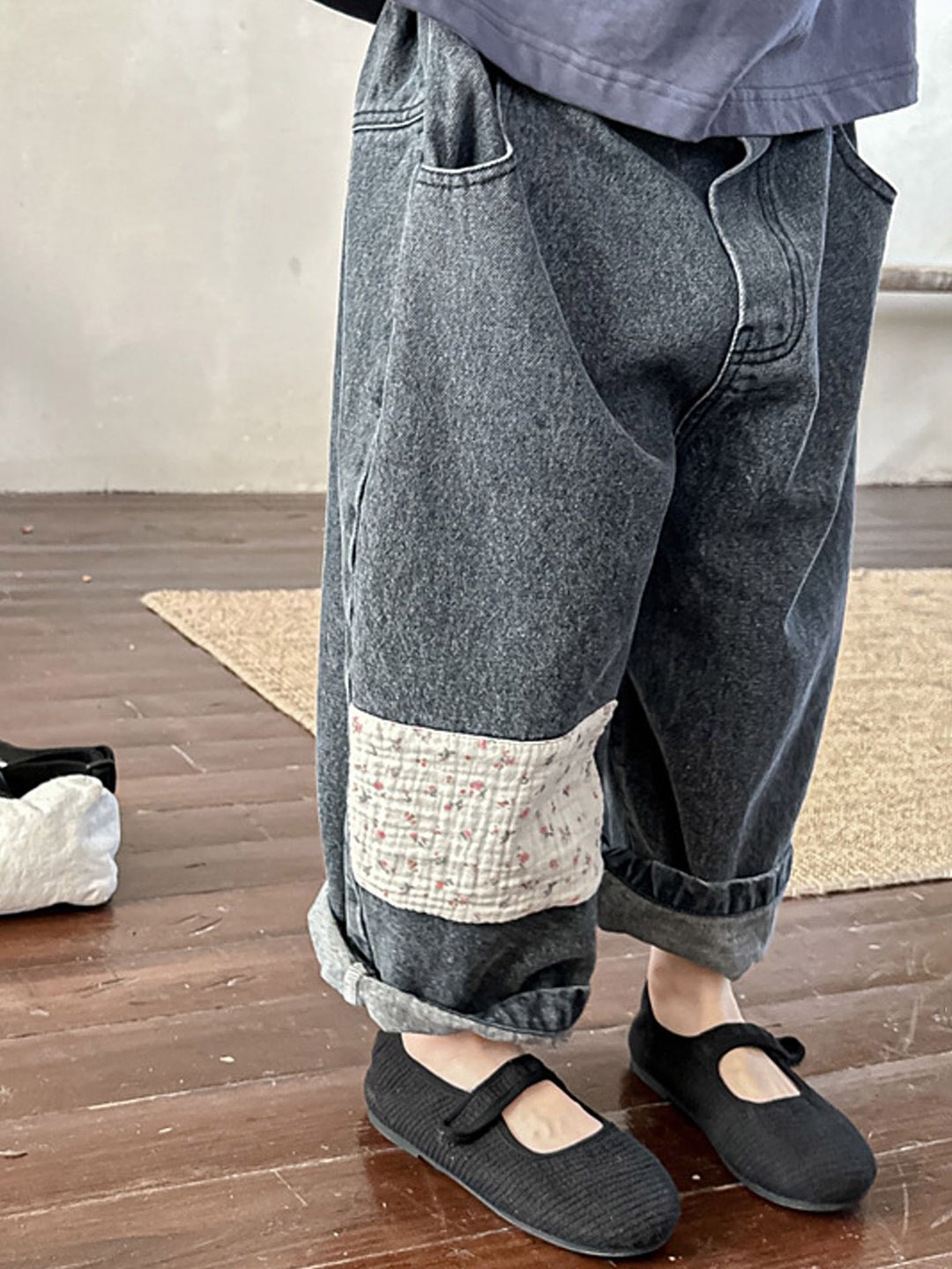 

LULU & SKY Girls Relaxed Fit High-Rise Highly Distressed Jeans, Black