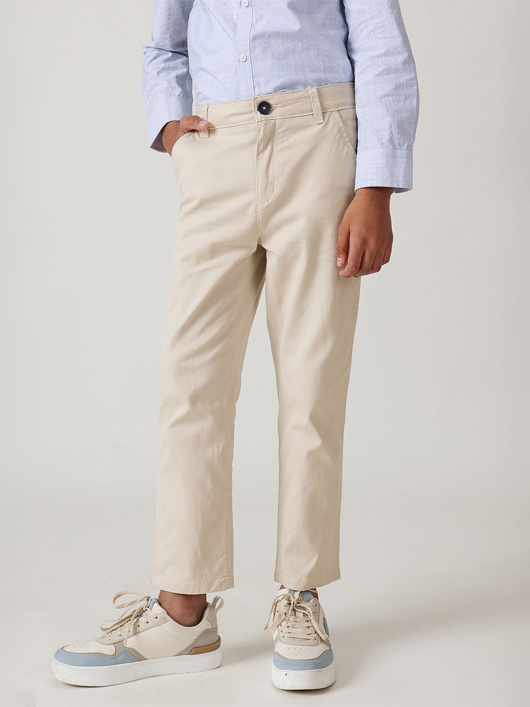 

One Friday Boys Relaxed Chinos Trousers, Beige