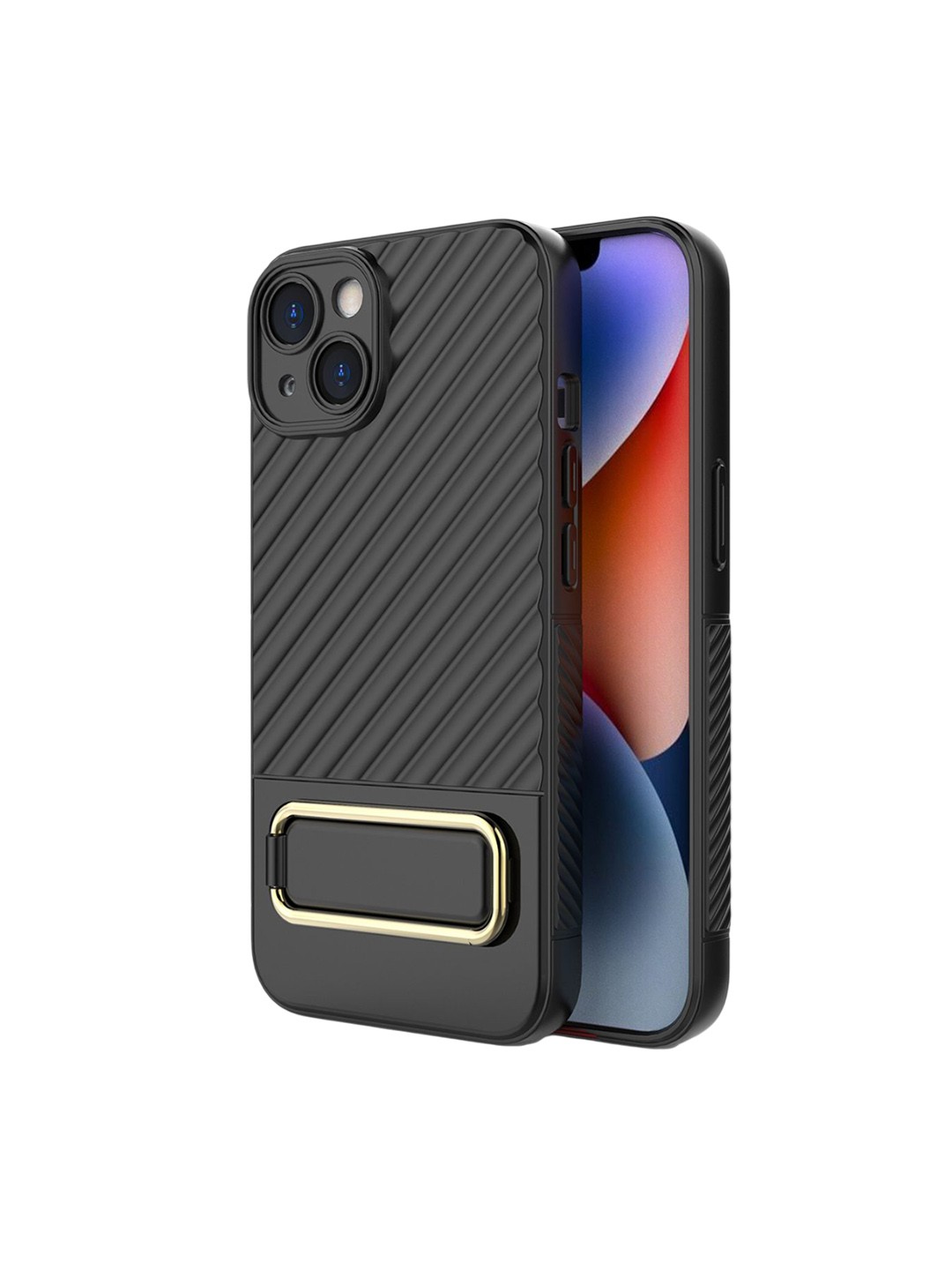 

QRIOH Solid Printed iPhone 13 Back Case Mobile Accessories, Black