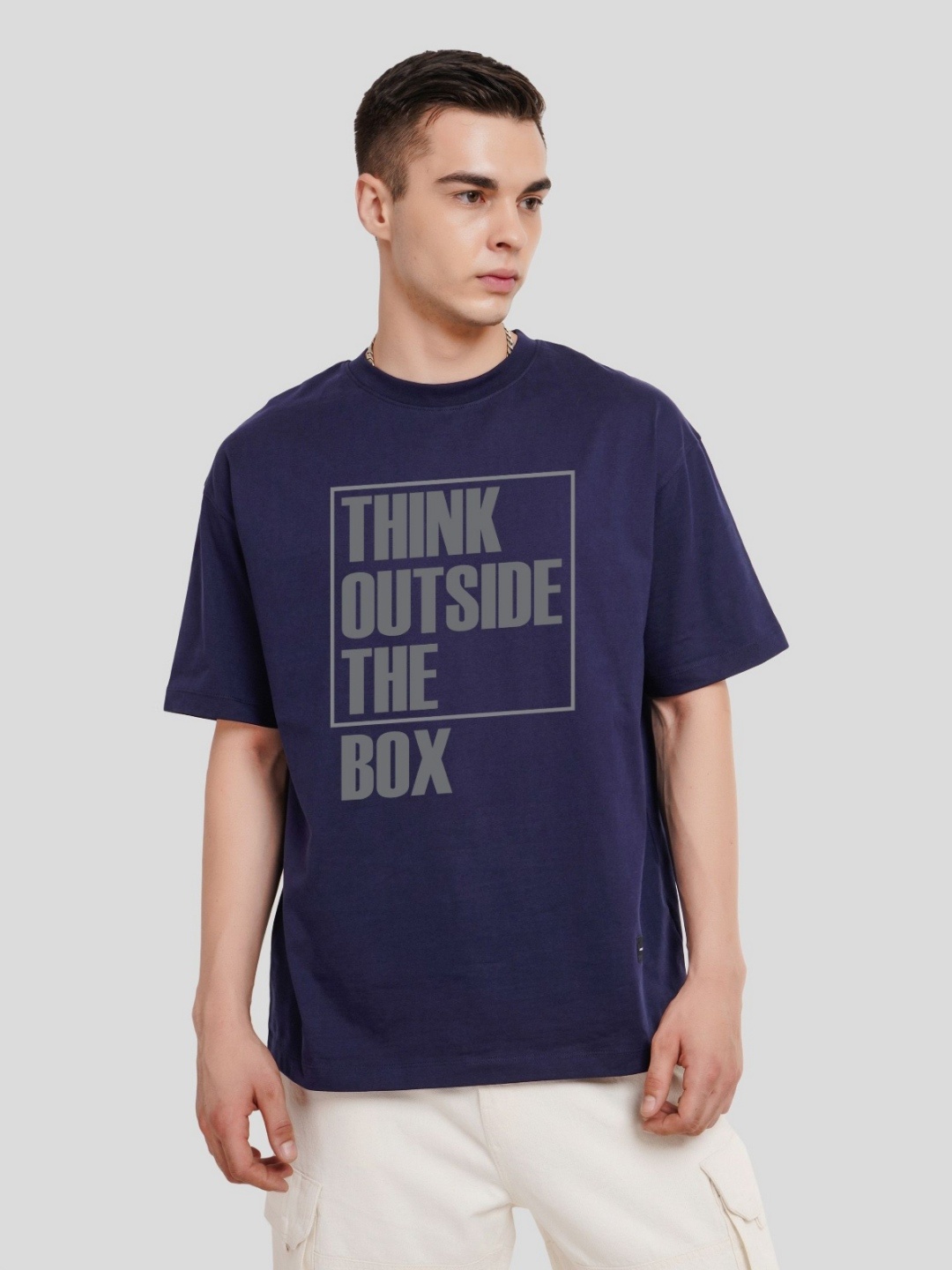

Underrated Club Men Typography Printed Bio Finish T-Shirt, Navy blue