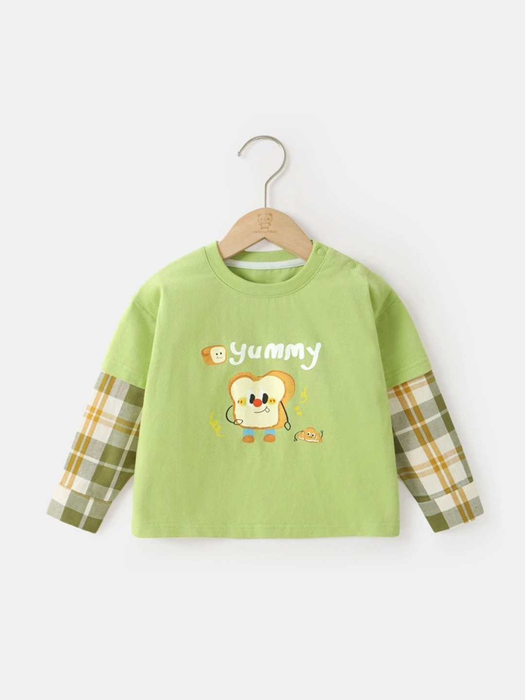 

LULU & SKY Boys Printed Hooded Organic Cotton Applique T-shirt, Green