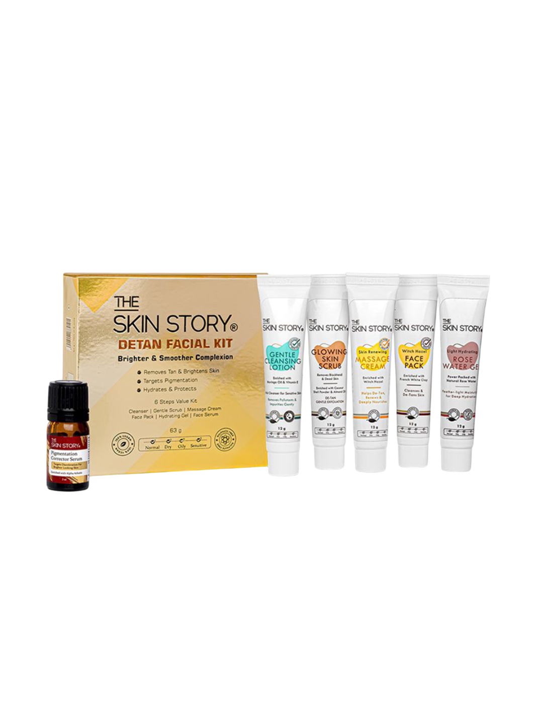 

THE SKIN STORY Detan Facial Kit For Brighter Skin - 12 g Each, Yellow