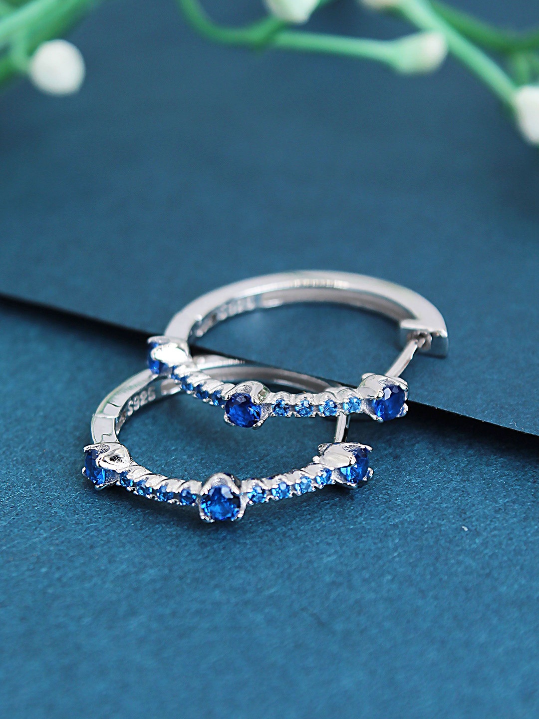 

DEVASHREE Classic Hoop Earrings, Blue