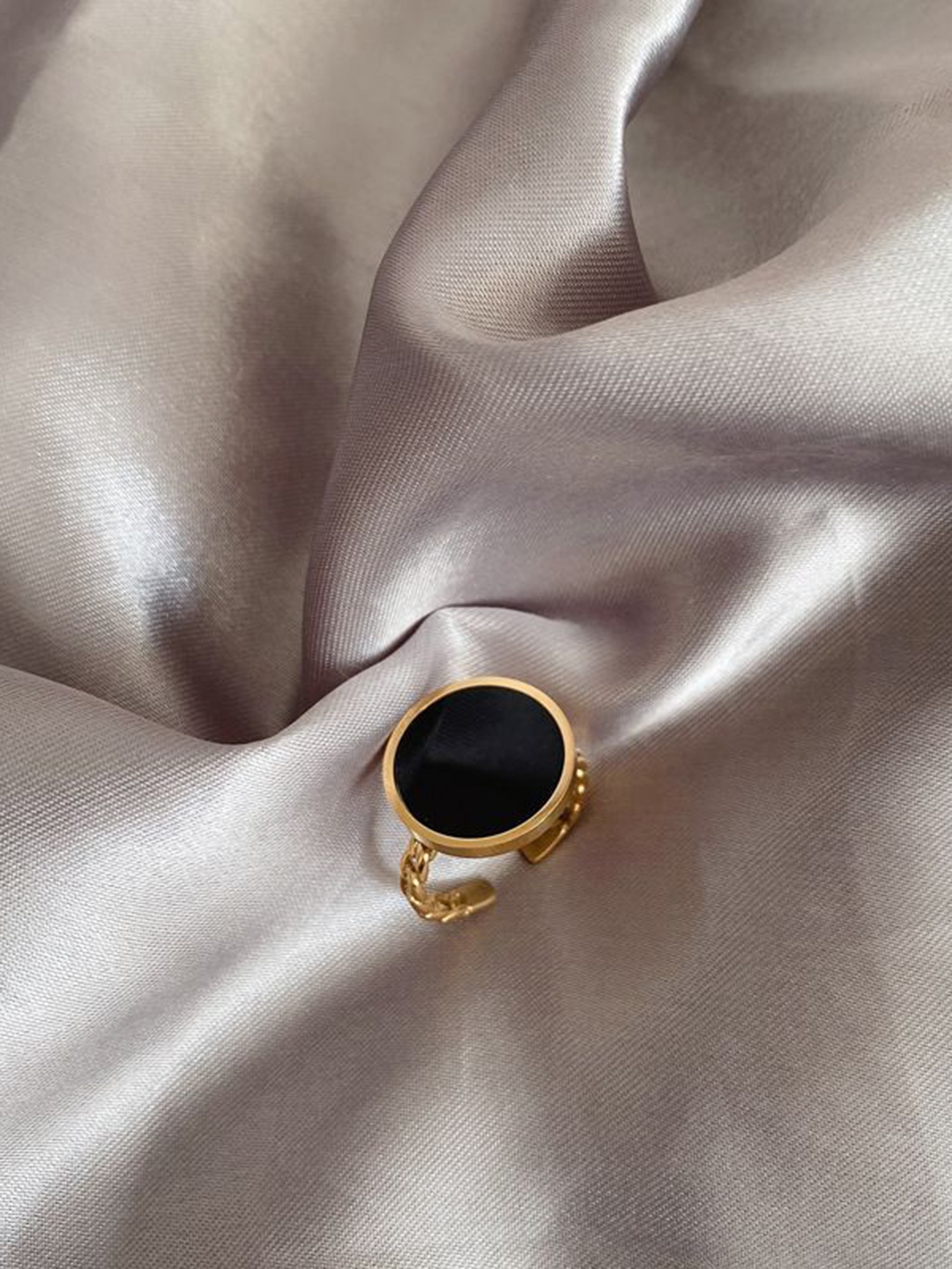 

Just Lil Things Stone Studded Adjustable Finger Ring, Gold