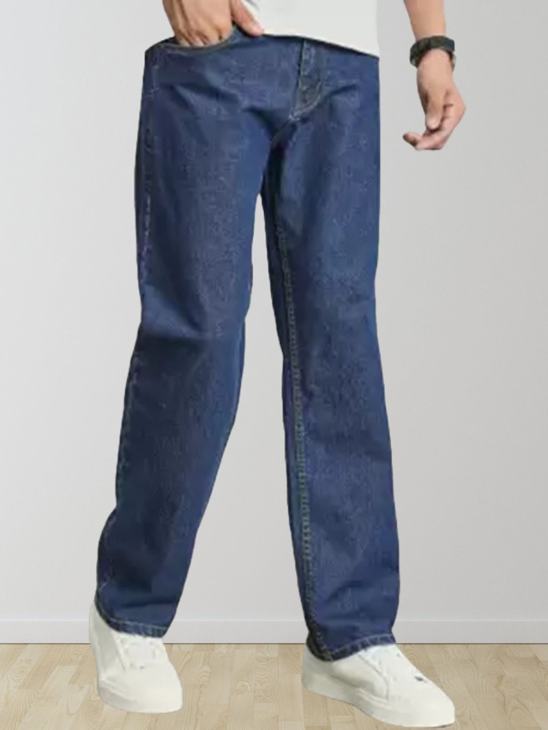 

COMFITS Men Classic Low Distress Stretchable Jeans, Blue