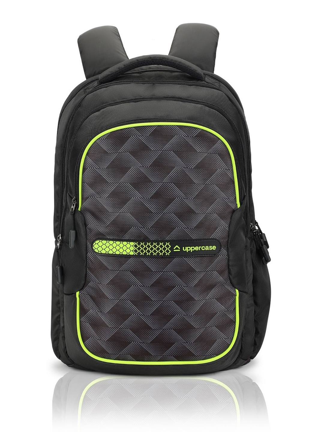 

uppercase Unisex Geometric Backpack, Black