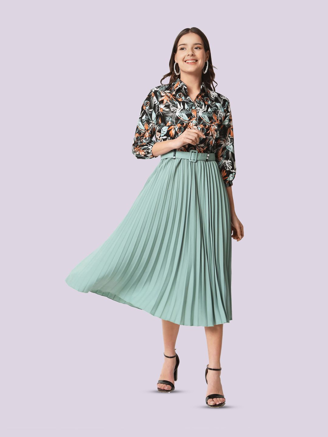 

ZWERLON Animal Print A-Line Midi Dress, Multi
