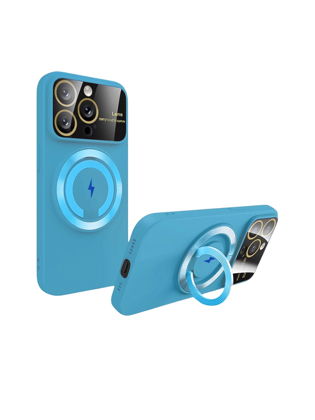 

QRIOH Solid Printed iPhone 14 Pro Back Case Mobile Accessories, Turquoise blue