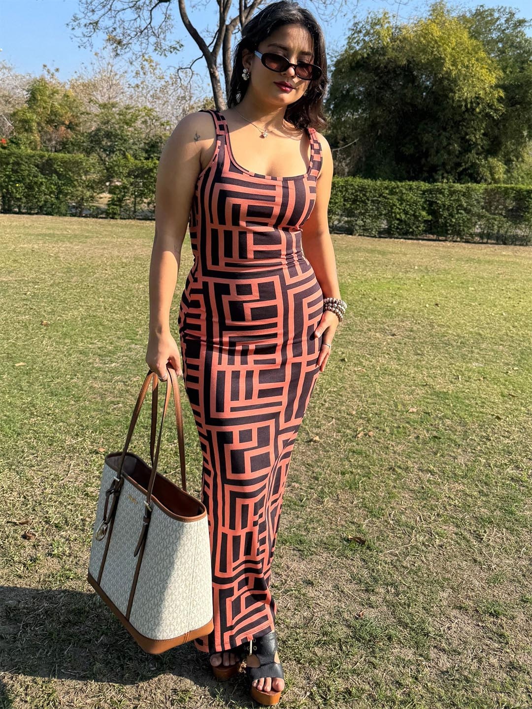 

BAESD Print Maxi Dress, Black