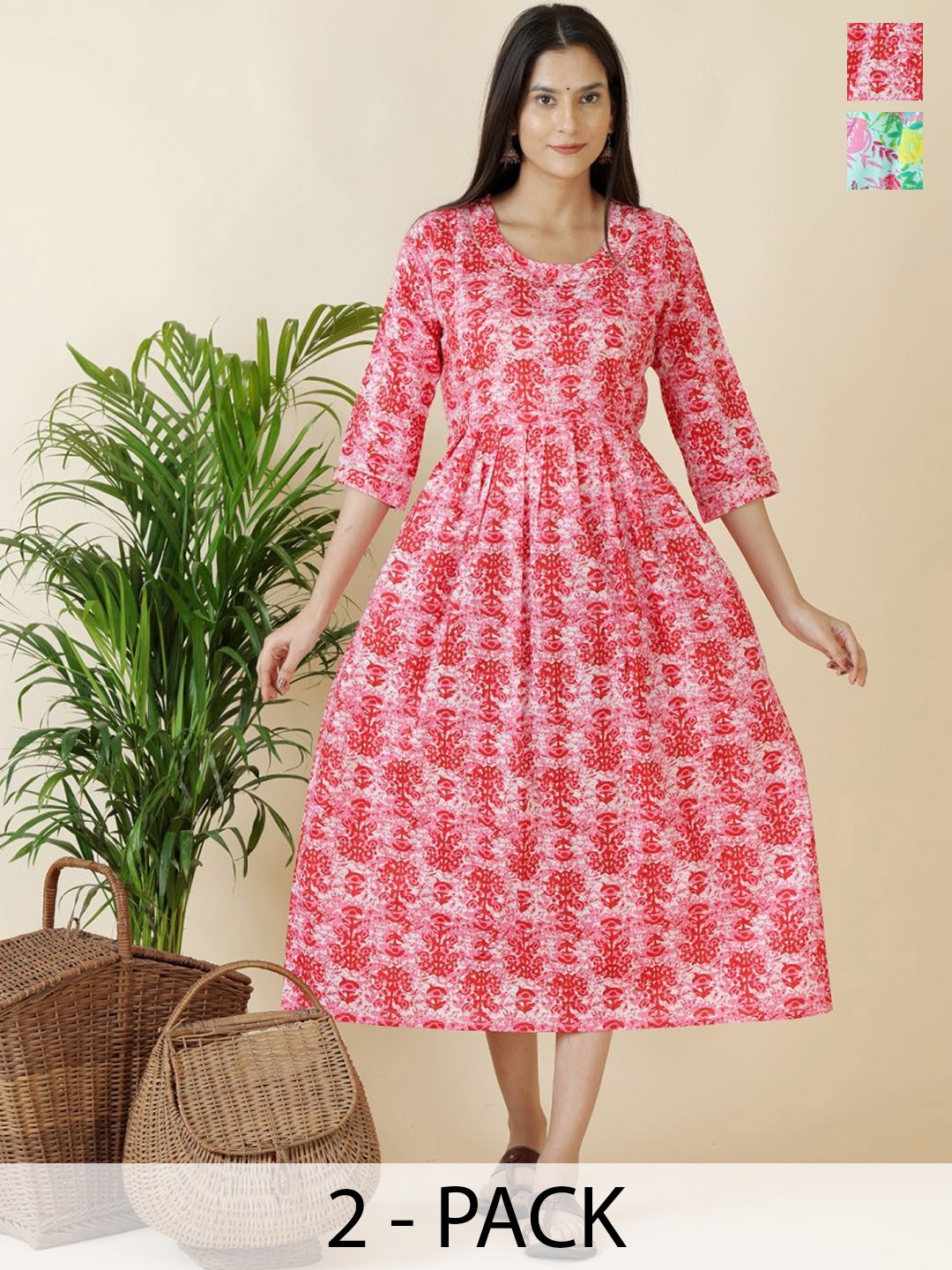 

Moda Rapido Women Floral Printed Thread Work Anarkali Kurta, Multi