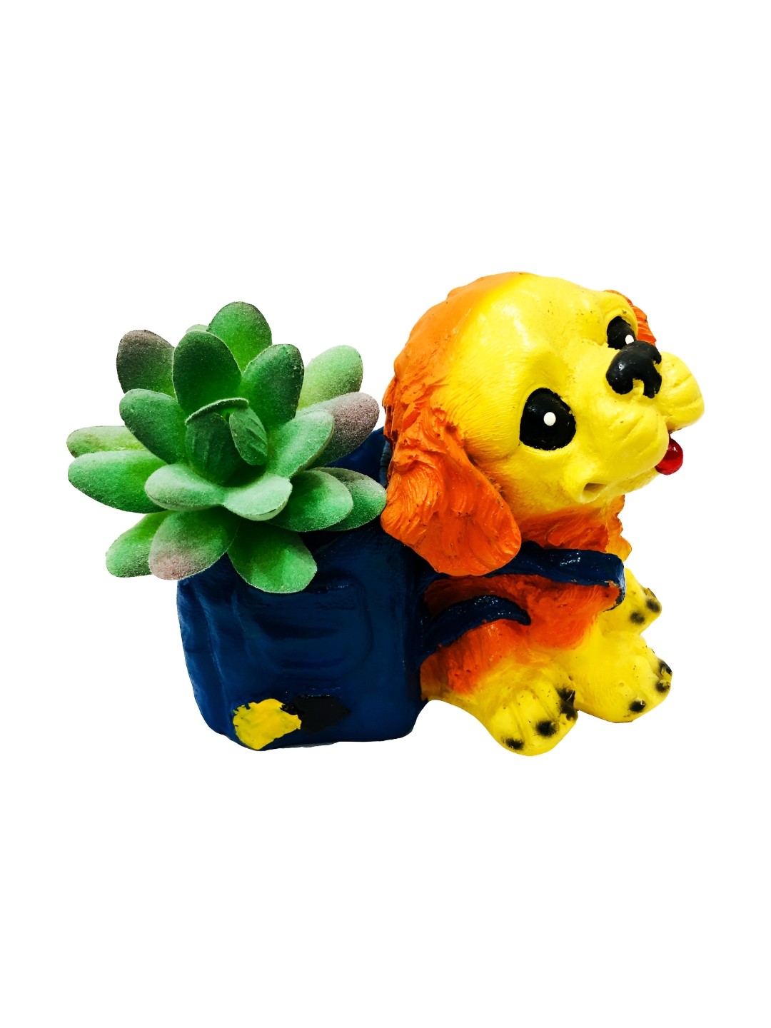 

ShopMeFast Blue & Yellow SMF-Resin Dog Bag Planters