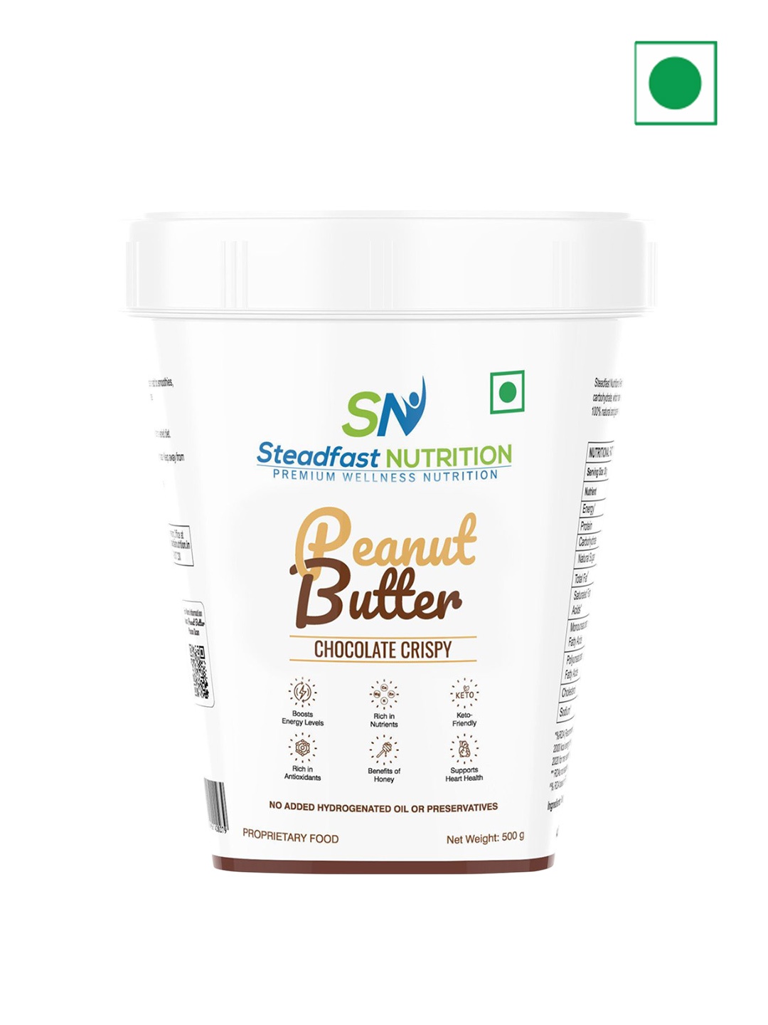 

Steadfast Nutrition Chocolate Crispy Healthiest Peanut Butter - 500g, Brown