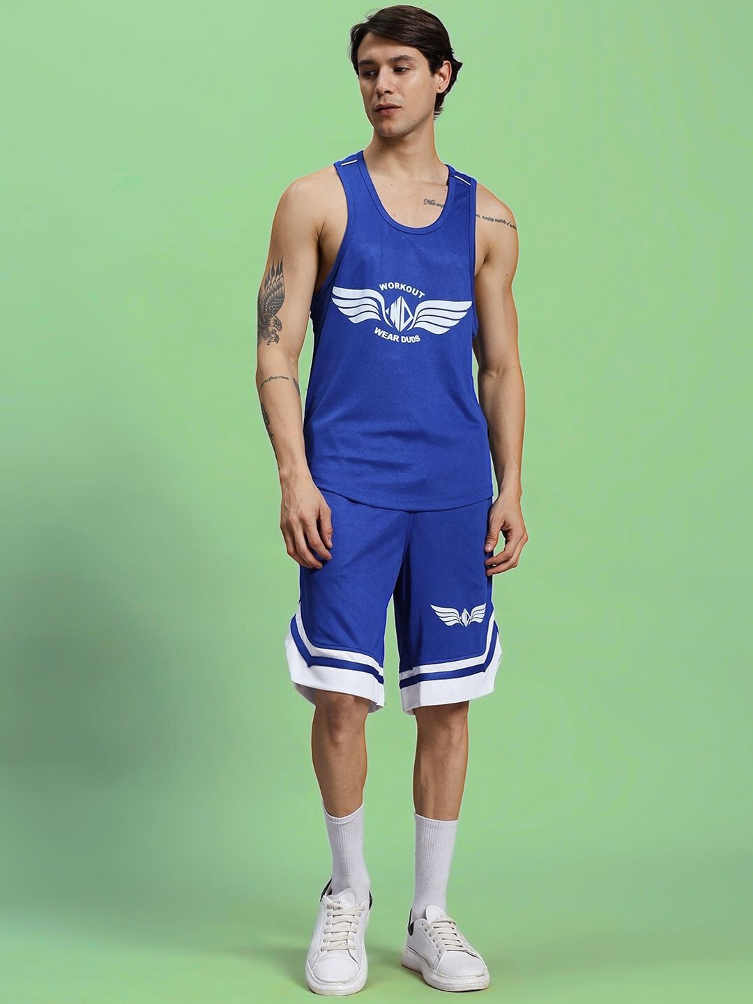 

WEARDUDS Printed T-Shirt With Shorts Co-Ords, Blue