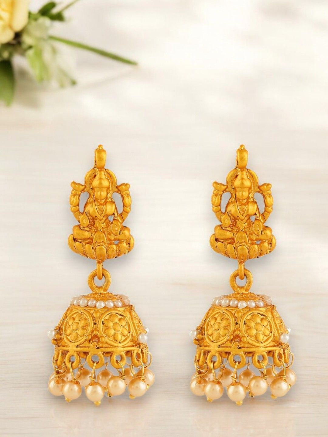 

Anouk Contemporary Jhumkas Earrings, Gold