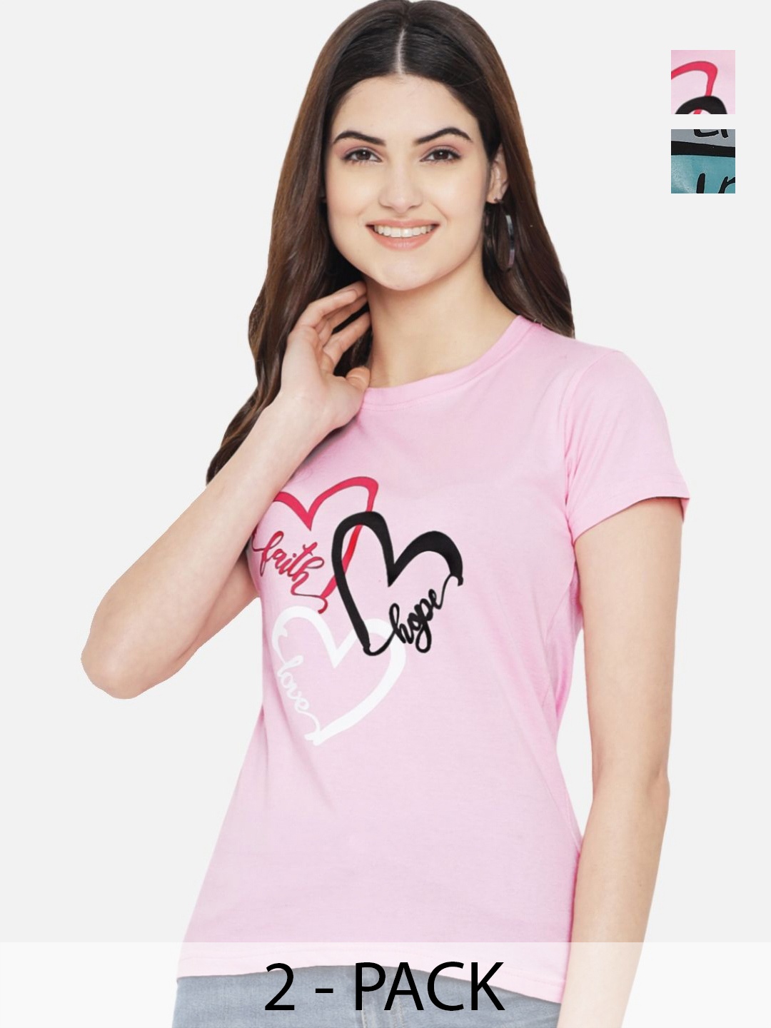 

Dreambe Women Typography Printed T-shirt, Multi
