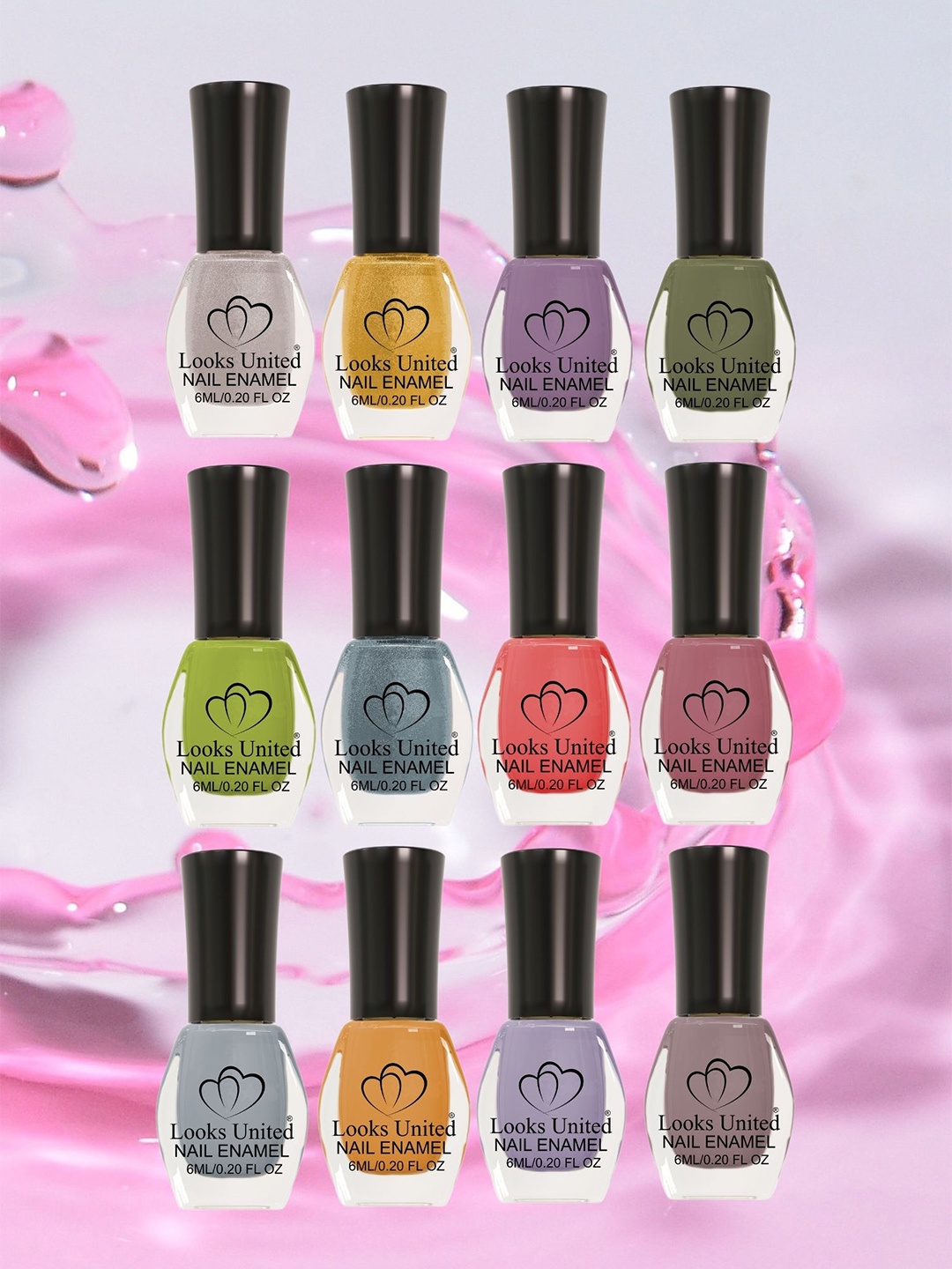 

Looks United Set Of 12 Long Lasting Nail Polish - 6ml Each, Red